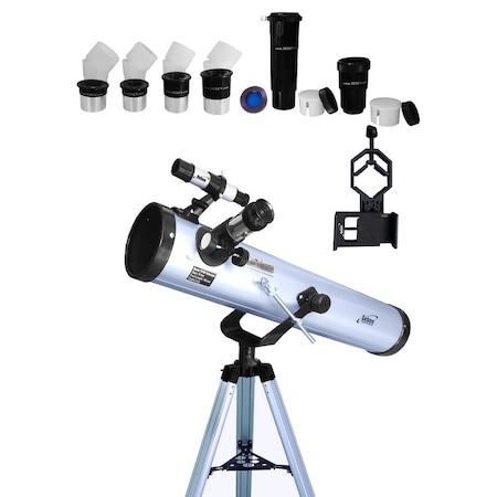 2. Telescop astronomic Seben Big Pack 76/700 cu adaptor de smartphone