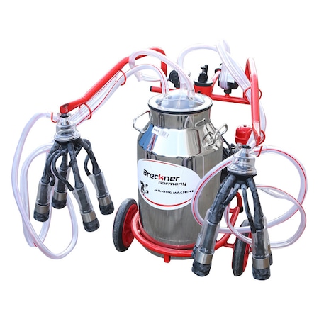 Aparat de muls vaci 2 posturi bidon 40L inox Breckner Germany