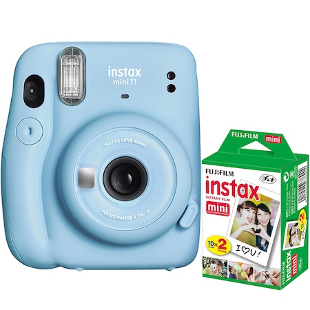 Aparat foto instant Fujifilm Instax mini 11 Sky Blue cu 20 filme