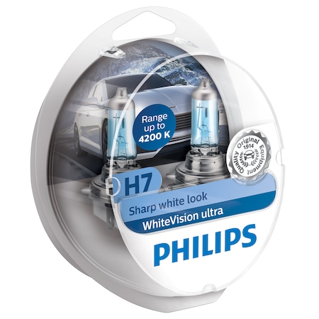 Becuri auto PHILIPS White Vision Ultra H7 12V 55W PX26D