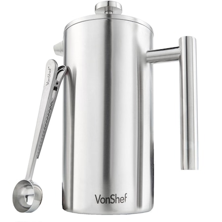 Cafetiera cu presa franceza 12 cesti VonShef 1000111