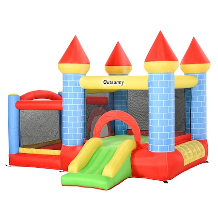 Castel gonflabil pentru copii Outsunny cu tobogan