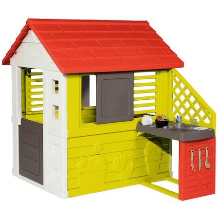 Căsuță pentru copii Smoby Nature playhouse cu bucătărie