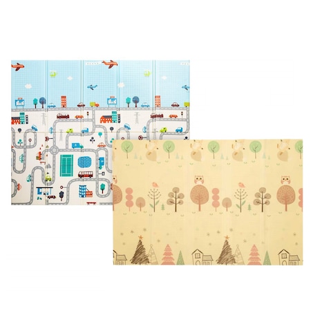 Covoras de joaca termic City 180 x 200 x 1,5 cm, pliabil, doua fete DARO