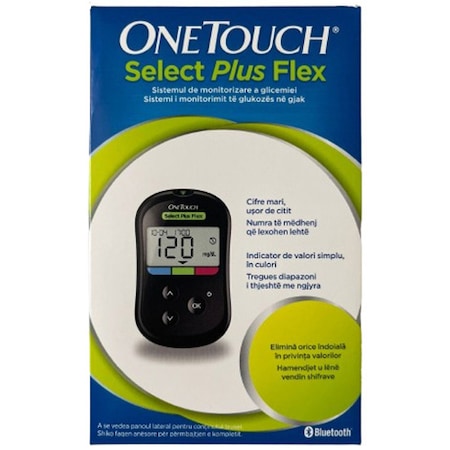 Glucometru, One Touch, Select Plus Flex, 10 ace, 10 benzi de testare