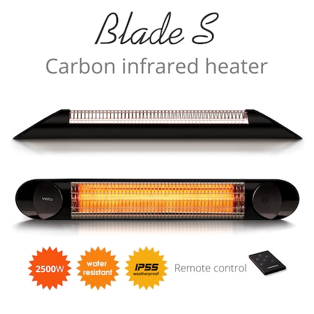 Incalzitor terasa suspendat tavan Veito Blade S cu fibra Carbon