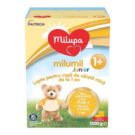 Lapte de crestere Milupa Milumil Junior 1+, 1200 g, de la 1 an