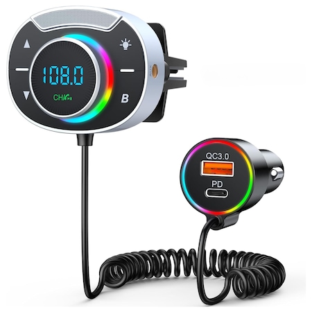 Modulator FM Zimmo Bluetooth 5.3 Transmitator FM Radio Hands-Free