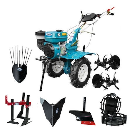 Motocultor Hs 1000B cu Roti Metalice, Plug Arat, Prasitoare, Rarita Fixa, Plug Cartofi