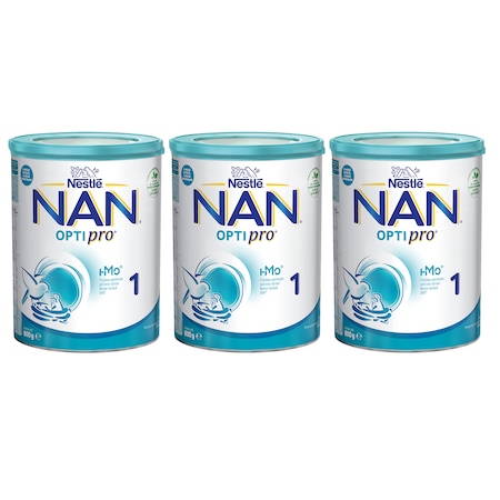 Pachet lapte praf Nestle NAN 1 Optipro, 3 x 800g, 0-6 luni