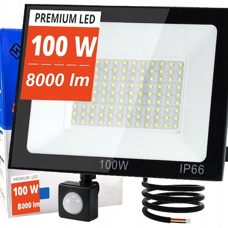 Proiector LED 100W LEDLIGHT 8000 lm IP 66 senzor de miscare