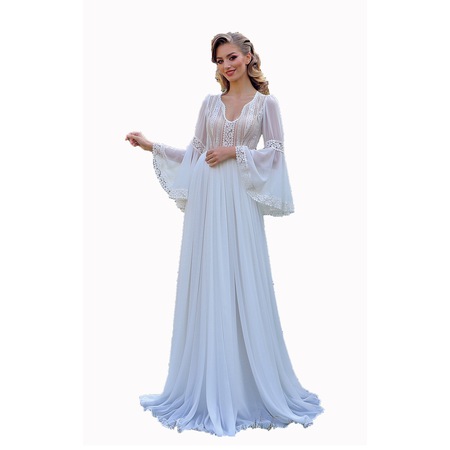 Rochie de Mireasa unicat brodat A line culoare ivory