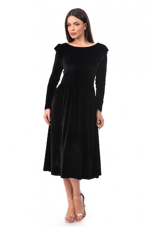Rochie de seara din catifea Minella neagra