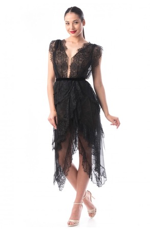 Rochie de seara din dantela neagra