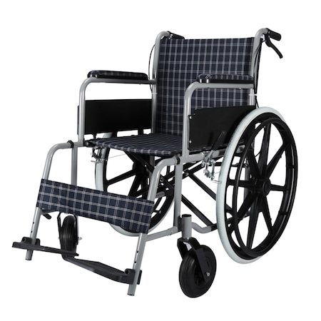 Scaun cu rotile din oțel, șezut 46 cm, CML-868-46