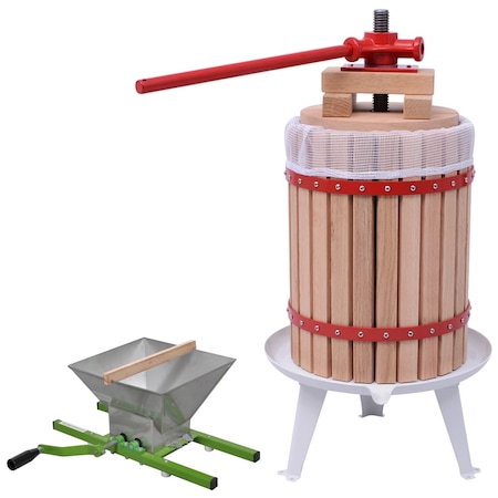 Set presa si zdrobitor de fructe si vin vidaXL