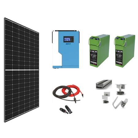 Sistem solar off grid complet 3 KW panouri fotovoltaice cu baterii