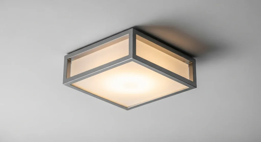 A modern LED ceiling light fixture with adjustable brightness and color temperature settings.